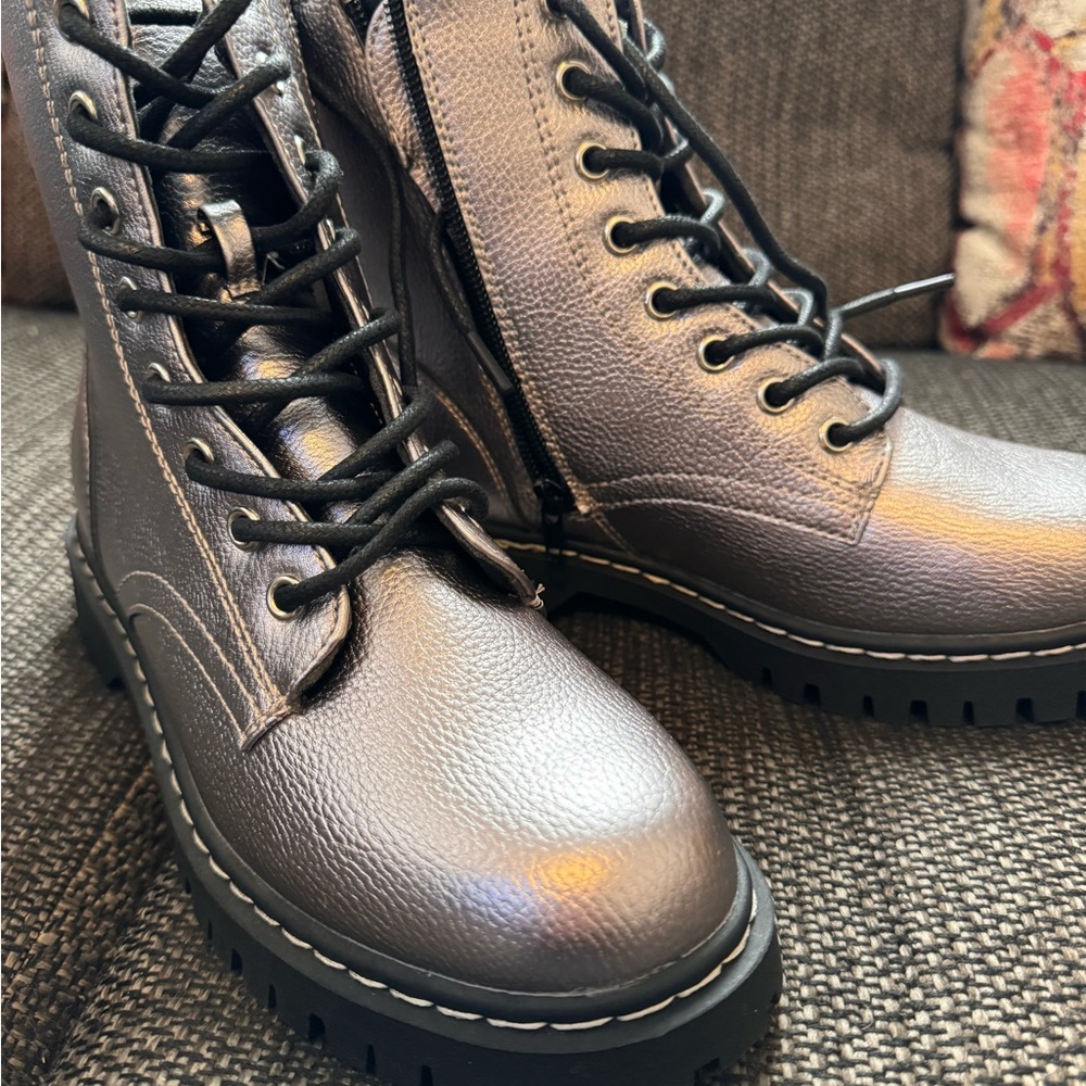 Brand New Unionbay Gunmetal women's combat boots